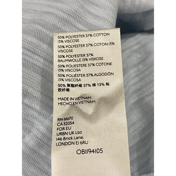 Free People Woman’s Natasha‎ Tee Ruched Longsleeve Light Denim Blue SZ XS - Picture 8 of 9